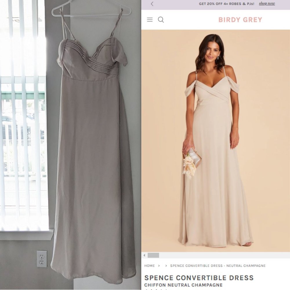 Birdy Grey Spence Neutral Champagne Bridesmaid Dress